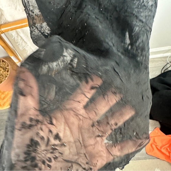 Vintage I.N. San Francisco Black y2k Slip Midi Dress sz 9 - Picture 4 of 6